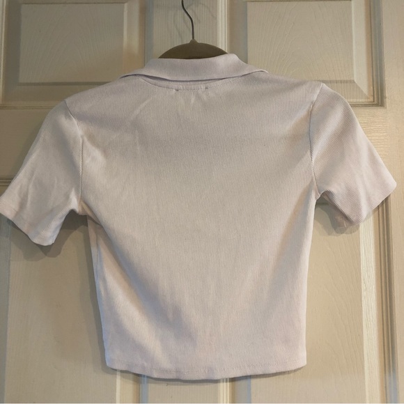 Zara cropped collar ribbed t shirt- size medium - Picture 10 of 10